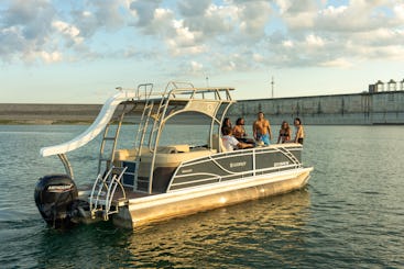 2020 Two-Story 25' Tritoon with Waterslide.  FUN captain included!