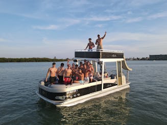 Double Decker Tritoon with Slide in St. Pete! $100 per hour INCLUDES  CAPTAIN!
