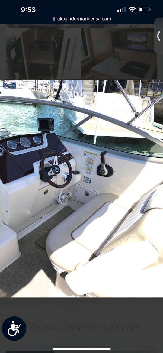 Enjoy a fun filled or relaxing day on a Luxury Searay Sundancer 29' Mini-Yacht 
