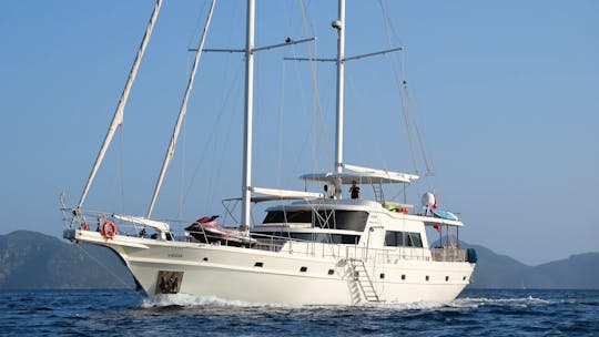 Explore the lush green islands of Gocek with 105ft Sailing Gulet