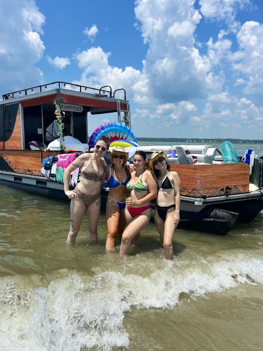 Double Decker Party Hut Pontoon Rental in North Myrtle Beach