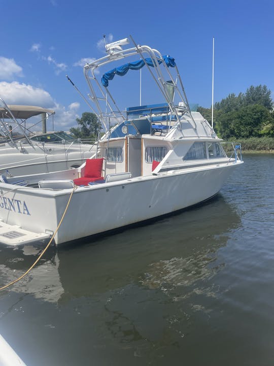 28' Bertram around islands in Norwalk