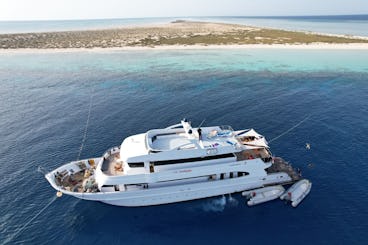 34M Custom Built Mega Yacht for charters all around the Red Sea