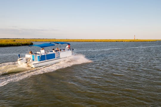 Flipper Finders Epic Bachelorette Party! Folly Beach - 26ft x 10ft Pontoon Boat