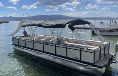 The Outlaw 30ft Party Pontoon - lily pad, bimini, and water slide included!