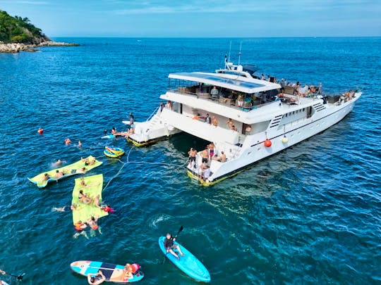 Mega Yacht All-Inclusive Yelapa Waterfall & Snorkeling Adventure (Public Tour)