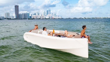 Events in Key Biscayne, Coconut Grove & Brickell with 23ft Rand Electric Boat