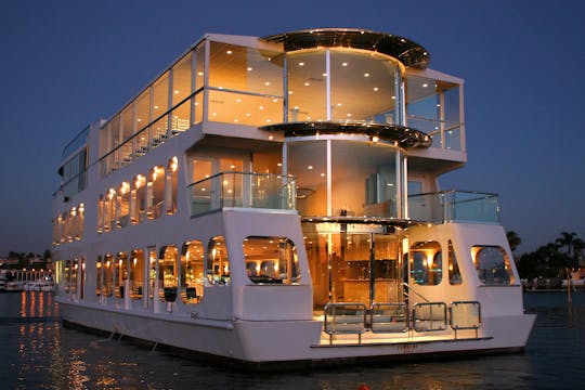 130ft Luxury Yacht Private Charter in NYC | 6-Course Dinner and Live Music