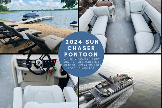 Set Sail on Adventure - 2024 SunChaser Pontoon com pernas marinhas em Cormorant | Comporta 12