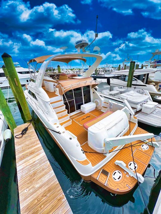 50ft Searay 550 Sedan Bridge Luxury Yacht Rental in Miami, Florida