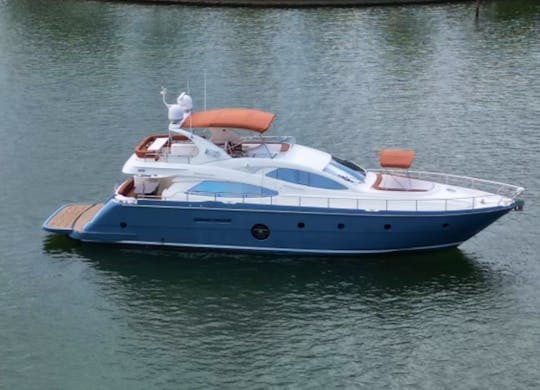 This 2008 75’ acion flybridge is a beautiful yacht