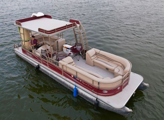 Pontón de dos pisos con tobogán acuático para 15 personas en Lewisville, Texas (¡Lirio Pad gratis!)