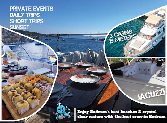 Gourmet Yacht with Jacuzzi Motor Yacht Rental in Muğla, Turkey