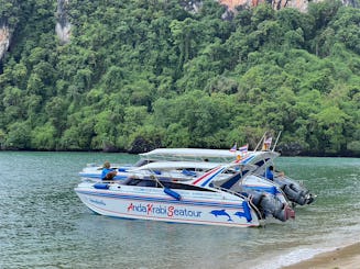 Excursion d'une journée sur l'île de Hong en hors-bord au départ d'Ao Nang, en Thaïlande