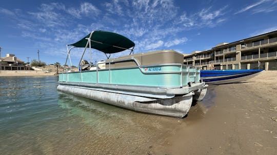 🐬 Pontão Premier de 25 pés para 14 pessoas com motor de popa de 150 HP
