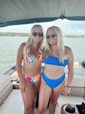 Custom Blue 2023 Pontoon Boat 12 seater @ Lake Ray Hubbard! Enjoy the Day!