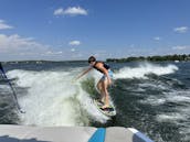 Axis A22 wake surf boat for Charter on Lake Minnetonka