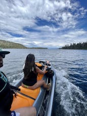 Doing It Big jet ski rental in beautiful Lake Tahoe.  High end jet ski with sound system that will take you around the lake pretty fast.