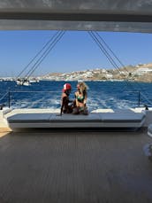 57ft SUPERNOVA A unique catamaran especially designed for luxurious day tours in Mykonos.