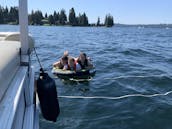 FUN 12 PERSON WATER SLIDE PONTOON BOAT W/ INNER TUBE!