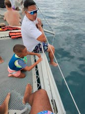 CATAMARÁN DE LUJO DE 44 PIES ⛵️ NAVEGANDO A ISLA MUJERES 🏝️ 