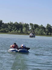 Tritoon TopDeck w/ Slide • On-The-Water Rental at Boyd Lake or Take-And-Go