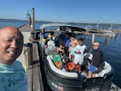 DIVERTIDO PONTÓN CON TOBOGÁN ACUÁTICO PARA 12 PERSONAS, ¡INCREÍBLE BARCO DIVERTIDO!
