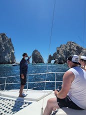 Trimarã privado de 42 pés com tudo incluído para aventuras de mergulho com snorkel em Cabo San Lucas