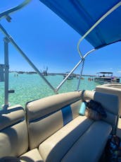 Crab Island Pontoon - paddleboard, ice, coolers, PA speaker, floats, included