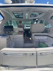51 Flybridge Sea Ray Party Layout with floats and grill