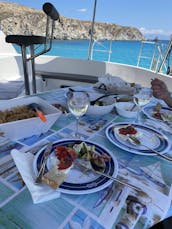 Okeanos 46ft Bahia Fountaine Pajot Rental in Ornos, Mykonos, Greece