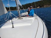 Sailing Lesson on a 19' Pearson Resolute Sloop in Olga, Washington
