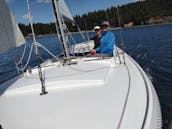 Sailing Lesson on a 19' Pearson Resolute Sloop in Olga, Washington