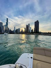Captained Charter 42’ Motor Yacht in Chicago, Burnham Harbor with 4 foot swim platform