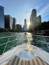 Captained 42 Motor Yacht Chicago Burnham Harbor with 4 foot swim platform 