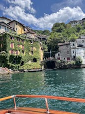 Vintage Wooden Open Limousine Boat in Menaggio