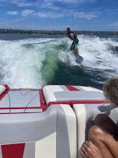 Wakesurfing & Wakeboarding on our 2022 Malibu LSV 23 in Mission Bay and San Diego, Licensed Captain and all equipment included!