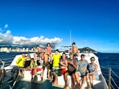 Enjoy private cruising in your own 46 passenger power catamaran along the Waikiki coast line.