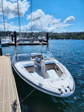 Bowrider with 10 person capacity for skippered or self-drive hire