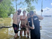 Spacious Deck Boat at Lake Livingston