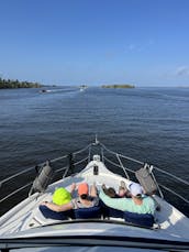 Beach, Dolphins, Lunch, and Sunsets on the 39ft Silverton Yacht