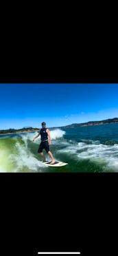 Surf the Dragon (Lake Nacimiento, CA)  on a Malibu M235  wake/surf boat