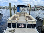 24’ Pontoon Best Party on Crab Island Comes with Lily Pad and Cooler of Ice