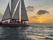 50ft Catamaran sail experience in Aruba. OPEN BAR AND BBQ included!!