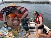 Speed Boat with Tower Rack at Private Dock on Geist Reservoir