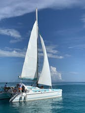 Catmania Sailing Catamarans in Playa Mujeres, Cancun, Mexico.