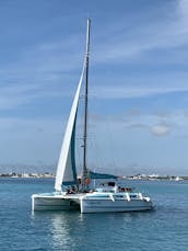 Catmania Sailing Catamarans in Playa Mujeres, Cancun, Mexico.