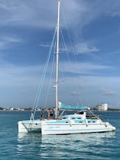 Catmania Sailing Catamarans in Playa Mujeres, Cancun, Mexico.