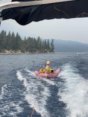 Barco flutuante de 25 pés para alugar com churrasqueira e fogueira! Cruzeiro no Lago Tahoe