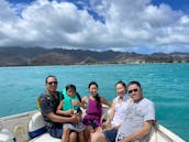 Explore Oahu from the water on a 21 foot Tahoe Deck Boat